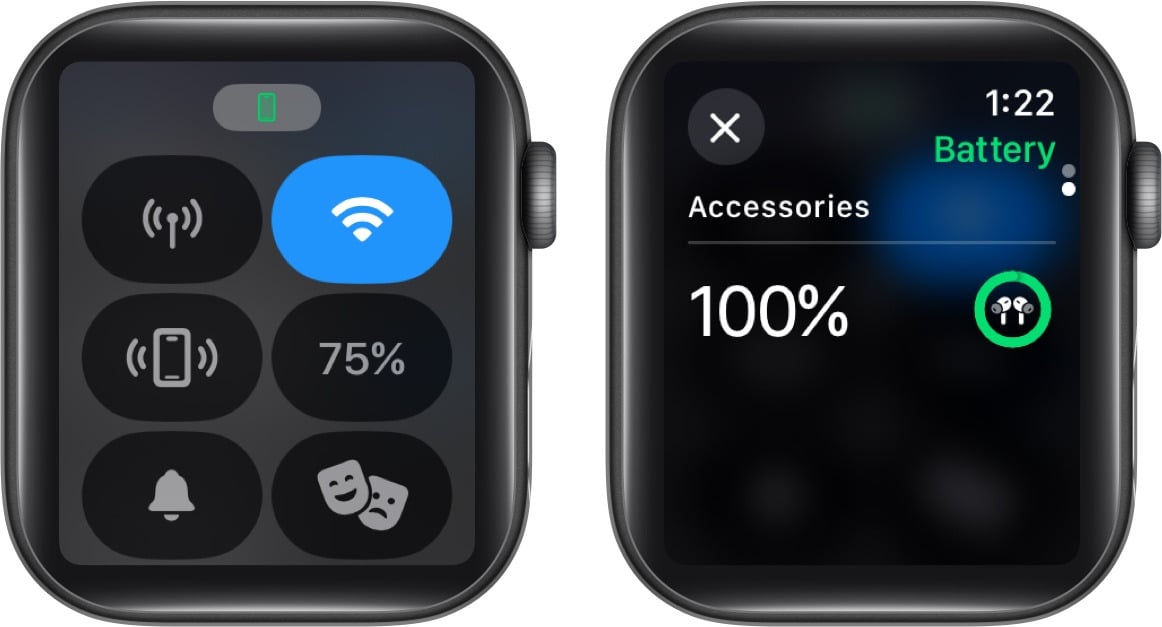 Kontrola výdrže baterie AirPods na Apple Watch