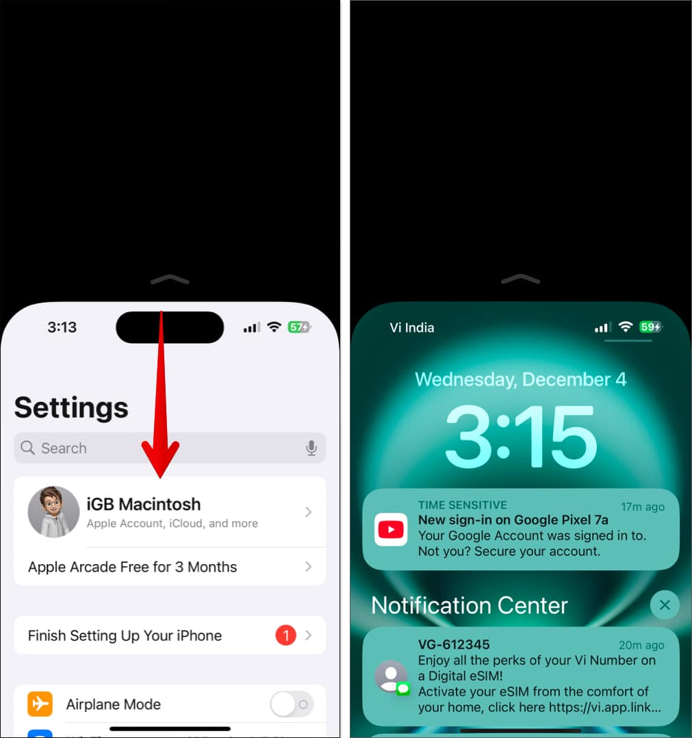 Accessing Notification Center in Reachability mode on iPhone