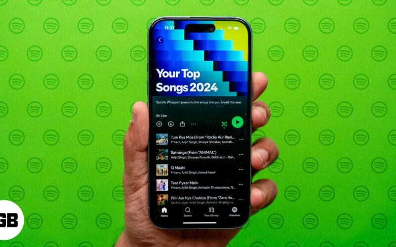 Spotify Wrapped 2024 on an iPhone