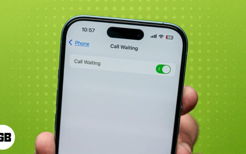 Call waiting feature on an iPhone toggled on