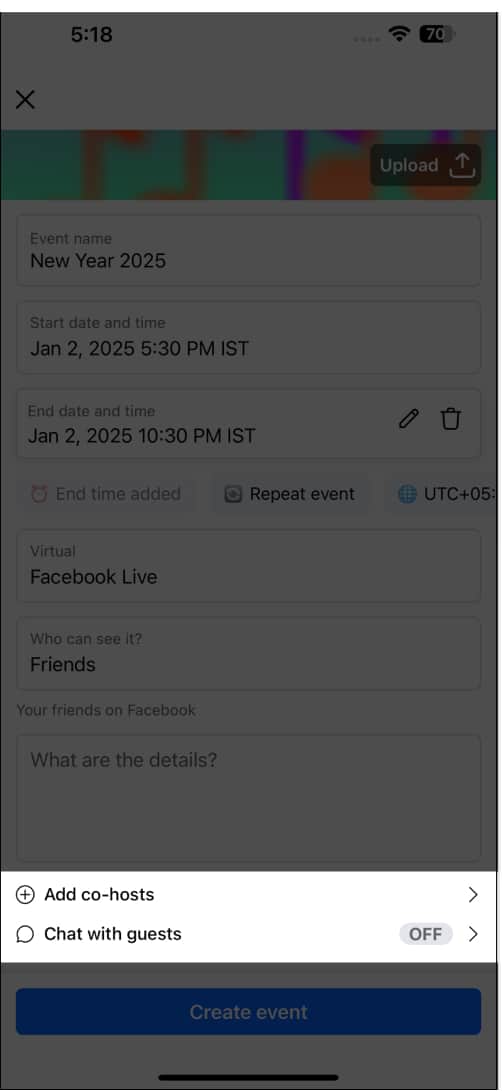 Choose Add cohosts or chat with guest option
