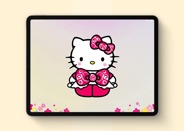 Kawaii Hello Kitty iPad wallpaper