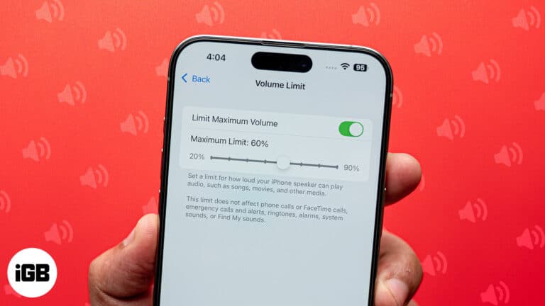 Limit Maximum Volume option enabled on an iPhone