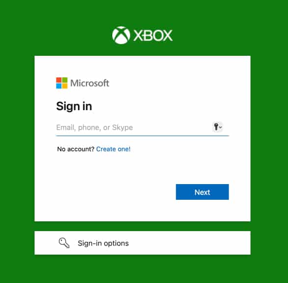 Bejelentkezés Microsoft-fiókba az Xbox Cloud Gaming webhelyen Mac számítógépen