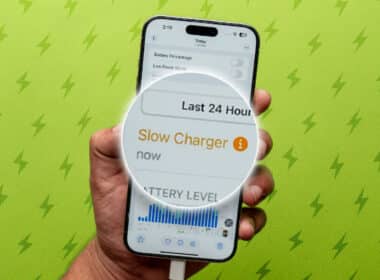 Slow Charger warning message on an iPhone running iOS 18.