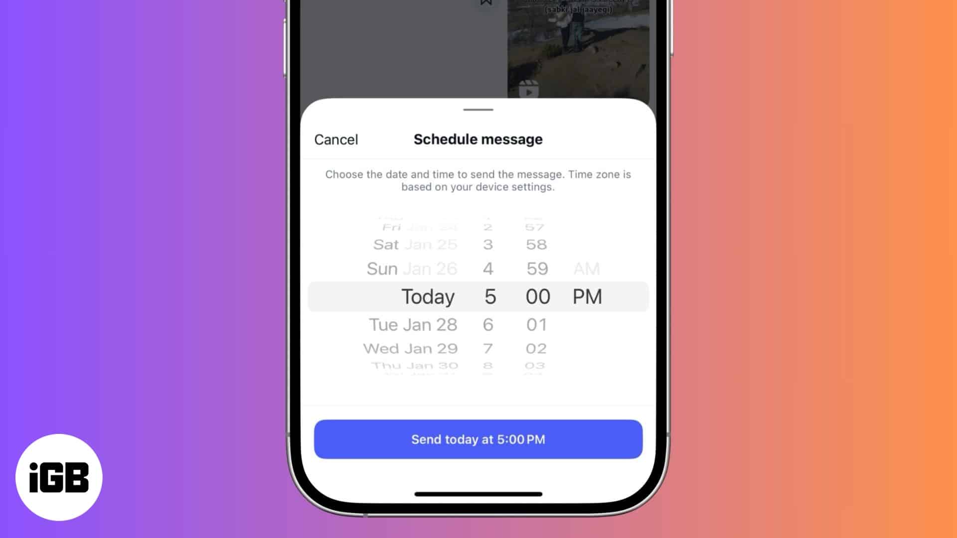 Schedule a DM on Instagram on iPhone