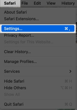 Πρόσβαση στις ρυθμίσεις του προγράμματος περιήγησης Safari σε Mac