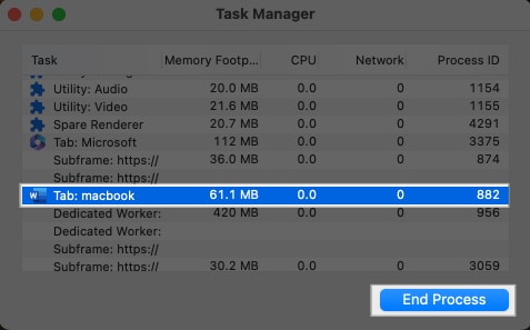 Click on end process button from the task manager