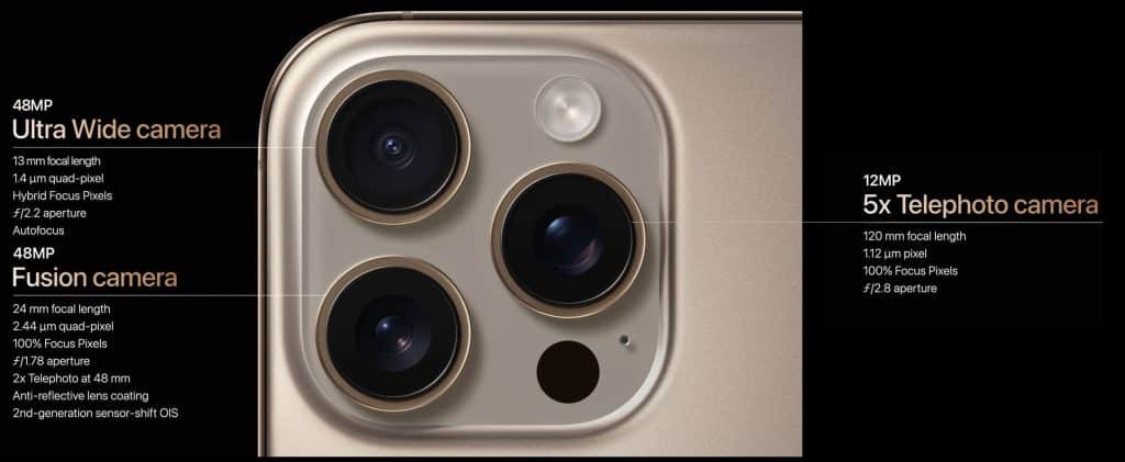 iPhone 16 Pro Max camera specifications