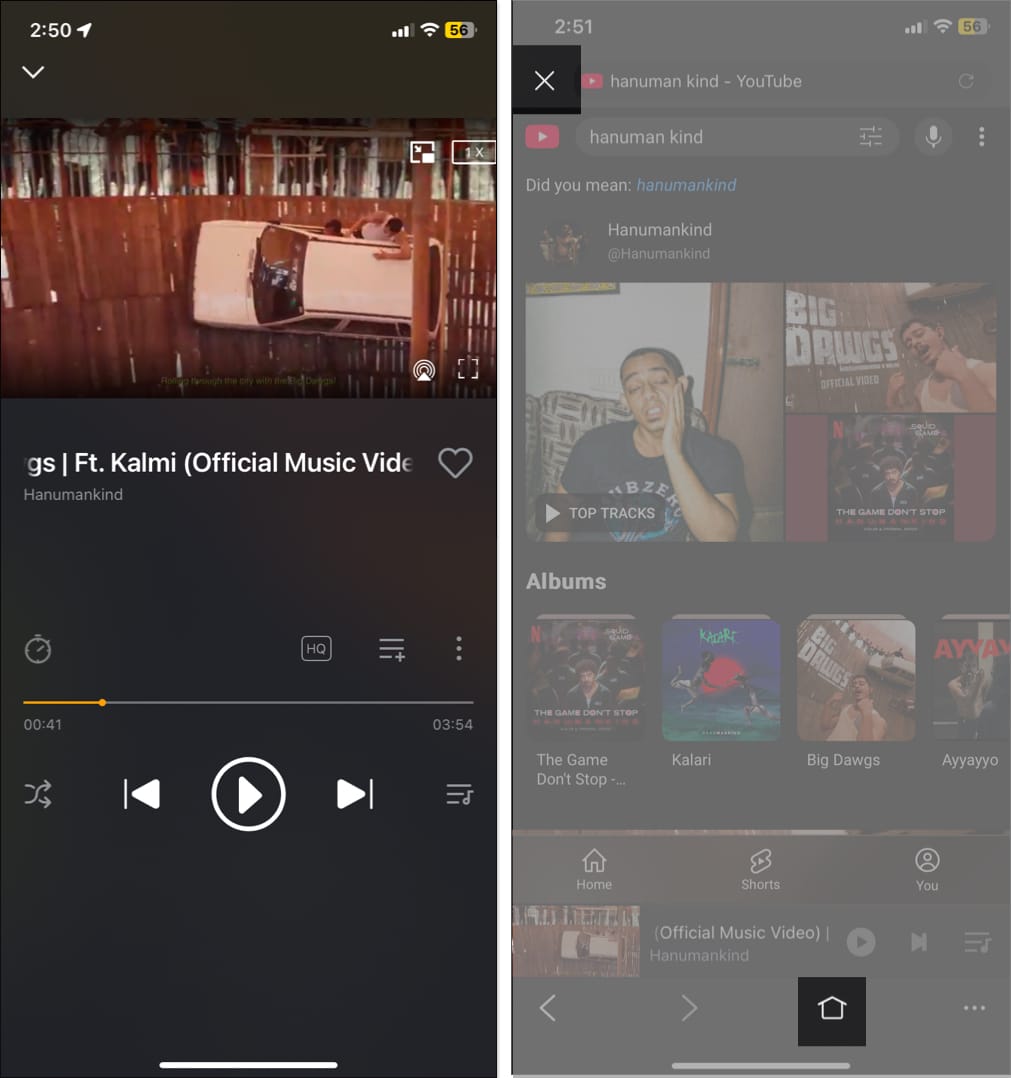 Playing song in offline music player and browser app