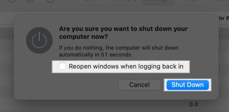 Shutting down MacBook.