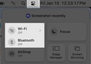 Turning off wifi and bluetooth on Mac