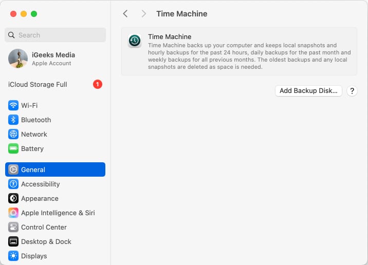 Using Apple Time Machine to backup Mac