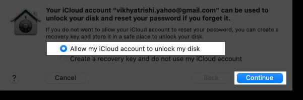 Choosing a recovery method to unlock your disk if you forget your Mac password