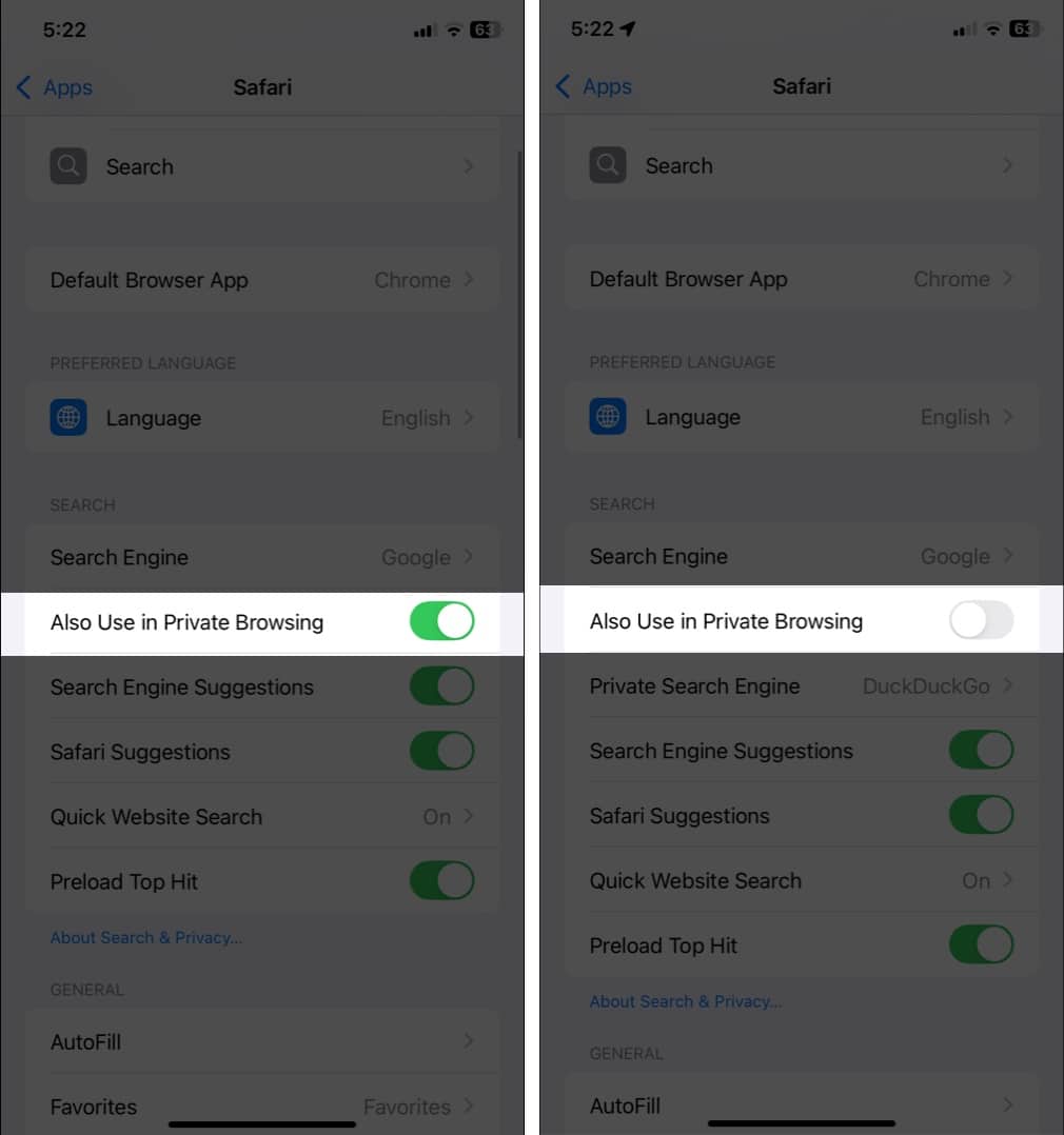 Navigate to Settings open Apps select Safari and disable Also Use in Private Browsing option