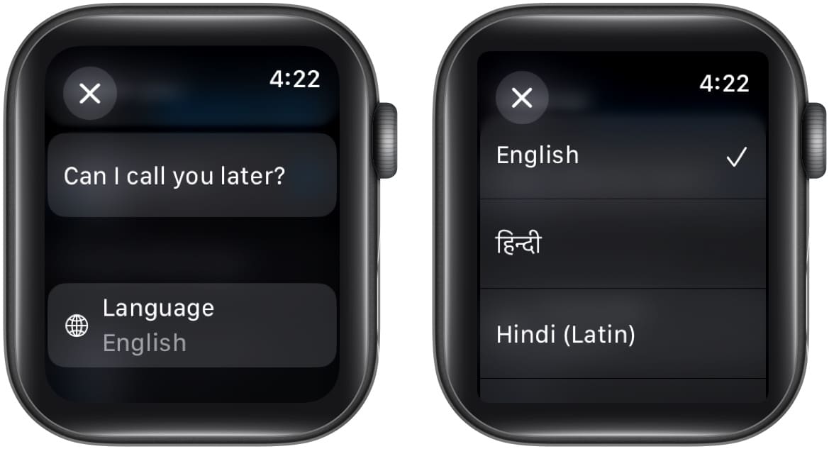 Ändra ingångsspråk på en Apple Watch