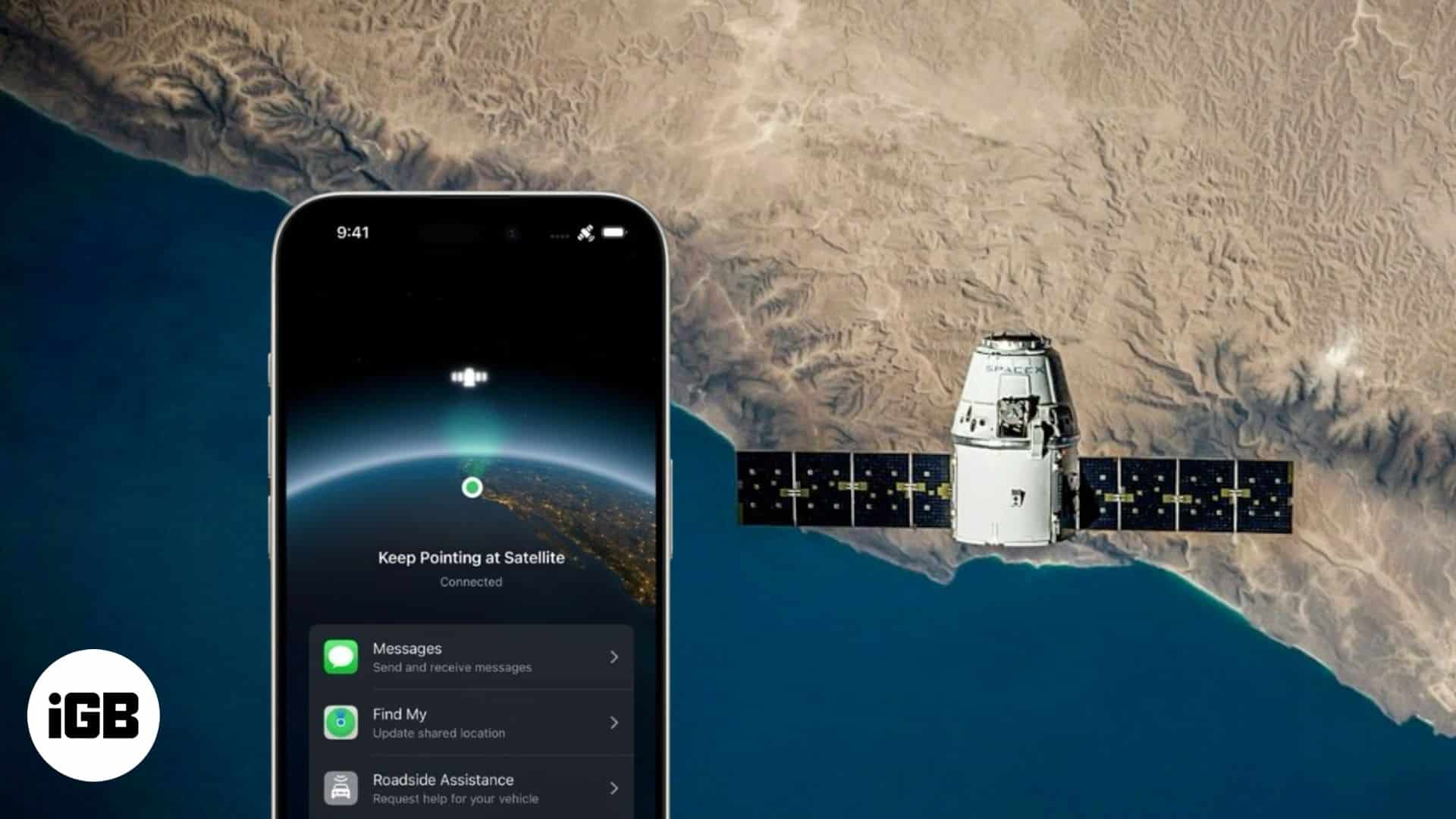 Starlink -satellitanslutning på en iPhone