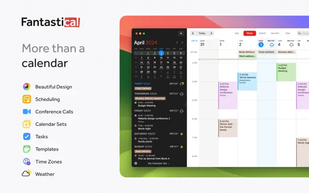 fantastical calender Mac widget