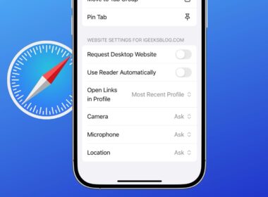 Customize website settings in Safari on iPhone.