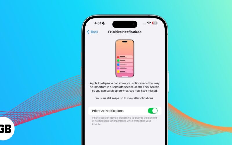 Ciri Pemberitahuan Keutamaan Diaktifkan pada iPhone