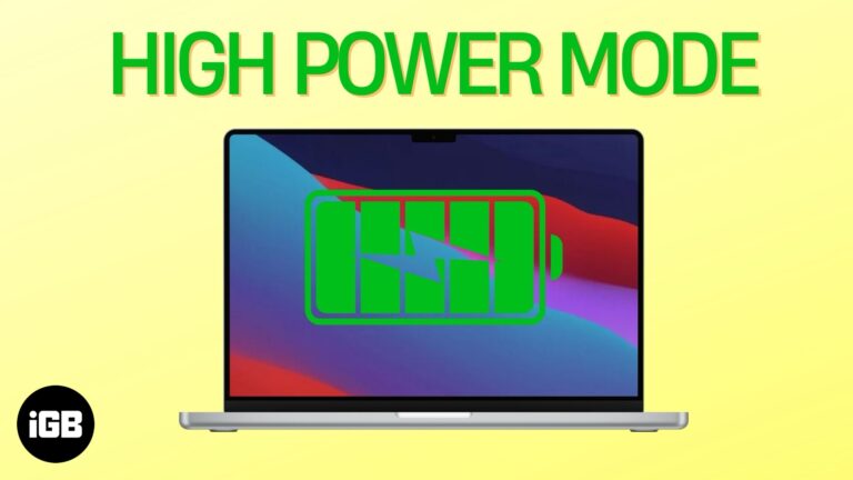 Use High Power Mode on MacBook Pro