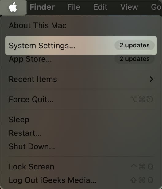 open system settings on mac